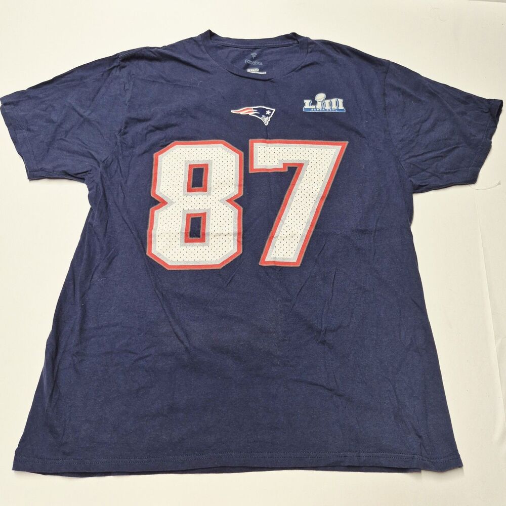 Fanatics Rob Gronkowski 87 New England Patriots Super Bowl LIII T Shirt Mens XL